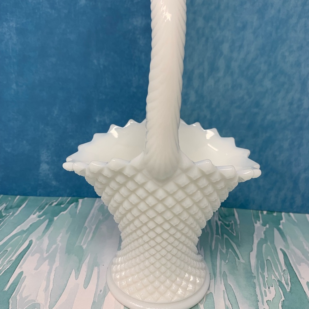 Fenton milk glass basket
